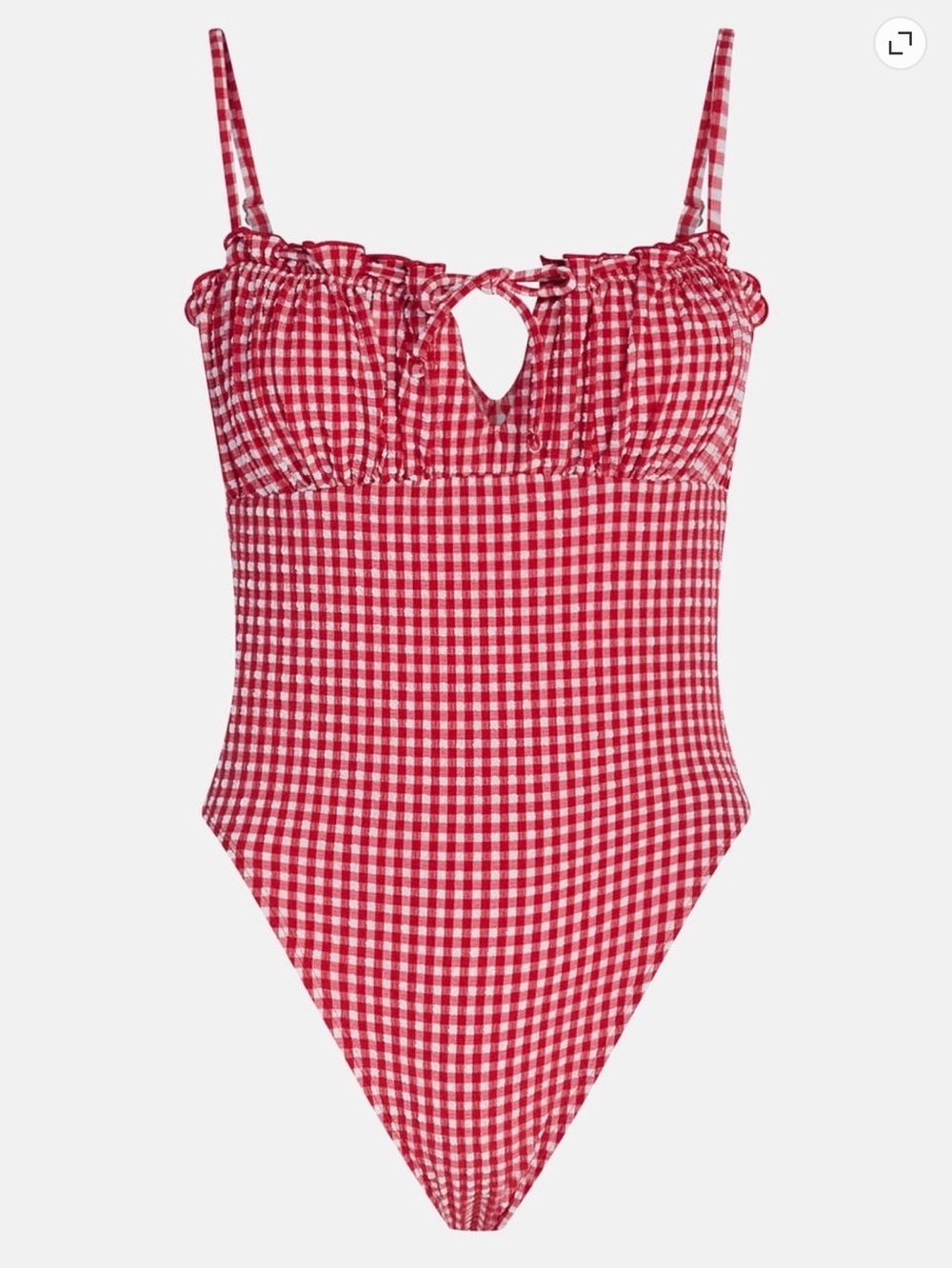 Kacey Lee NWT Red Gingham One Piece Swimsuit Size XXL Open Back C6